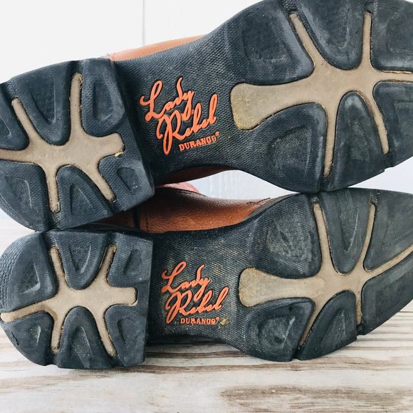 Durango Pink and Brown Heeled Boots - Picture 10 of 11